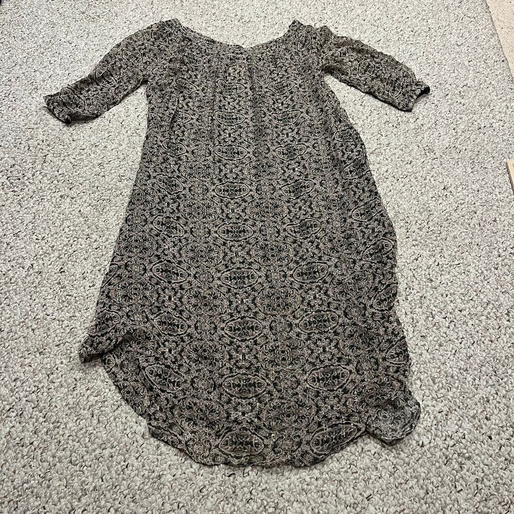 Muche & Muchette Boho Off The Shoulder Dress OS Metallic Floral Coastal